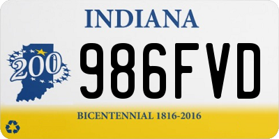 IN license plate 986FVD