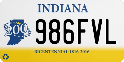 IN license plate 986FVL