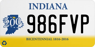 IN license plate 986FVP