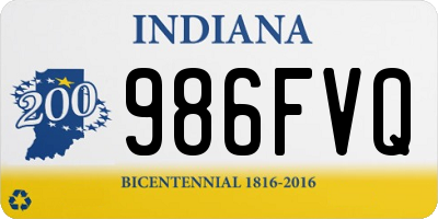 IN license plate 986FVQ