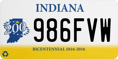 IN license plate 986FVW