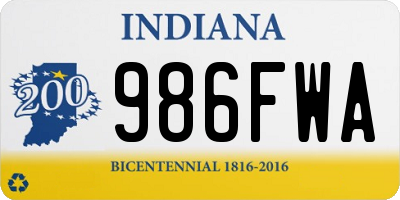 IN license plate 986FWA