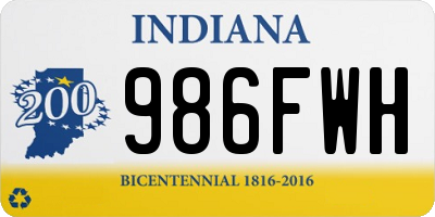 IN license plate 986FWH