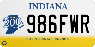 IN license plate 986FWR