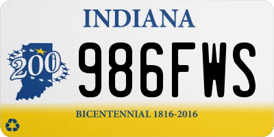 IN license plate 986FWS