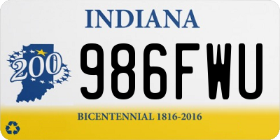 IN license plate 986FWU
