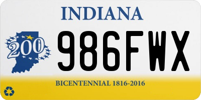 IN license plate 986FWX