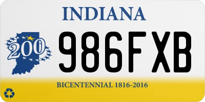 IN license plate 986FXB