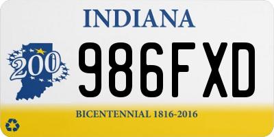 IN license plate 986FXD