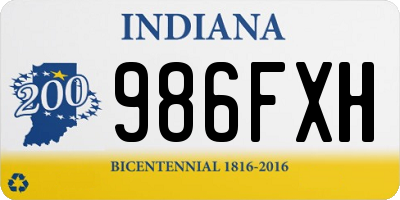 IN license plate 986FXH