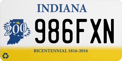 IN license plate 986FXN