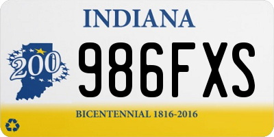 IN license plate 986FXS