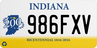 IN license plate 986FXV