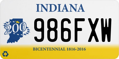 IN license plate 986FXW