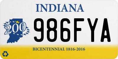IN license plate 986FYA