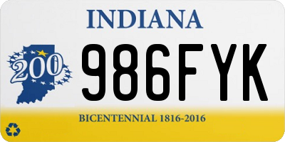 IN license plate 986FYK