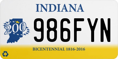 IN license plate 986FYN