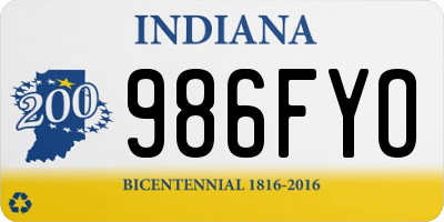 IN license plate 986FYO