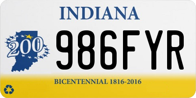 IN license plate 986FYR