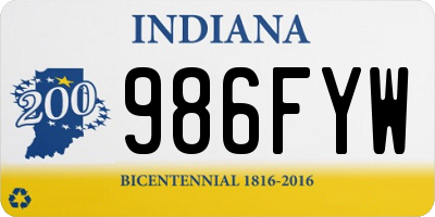 IN license plate 986FYW