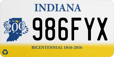 IN license plate 986FYX