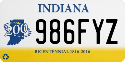 IN license plate 986FYZ