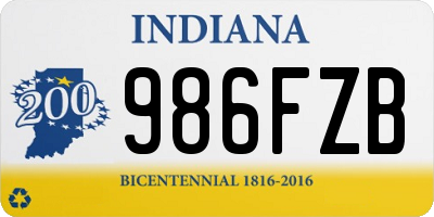 IN license plate 986FZB