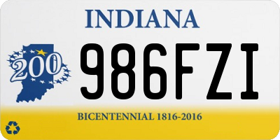 IN license plate 986FZI