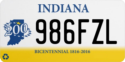 IN license plate 986FZL