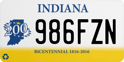 IN license plate 986FZN