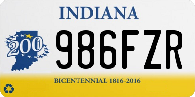 IN license plate 986FZR