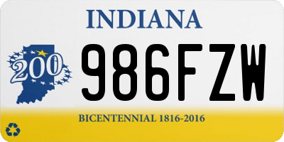 IN license plate 986FZW