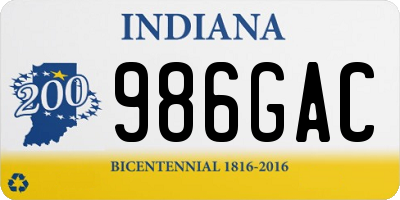 IN license plate 986GAC