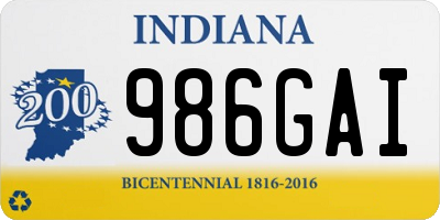 IN license plate 986GAI