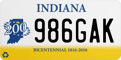 IN license plate 986GAK