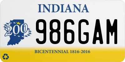 IN license plate 986GAM