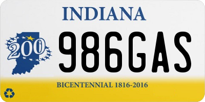 IN license plate 986GAS