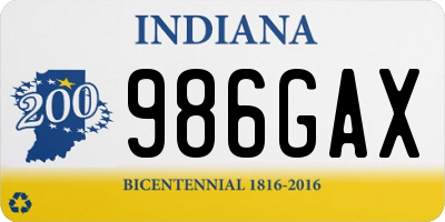 IN license plate 986GAX