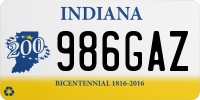 IN license plate 986GAZ