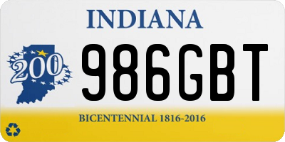 IN license plate 986GBT