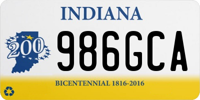 IN license plate 986GCA