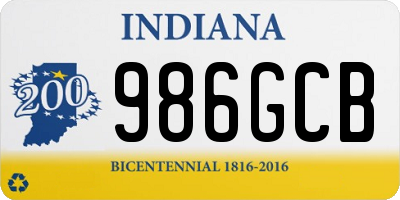 IN license plate 986GCB