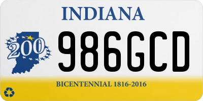 IN license plate 986GCD