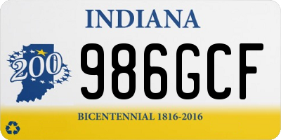 IN license plate 986GCF