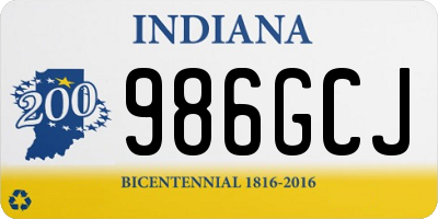 IN license plate 986GCJ