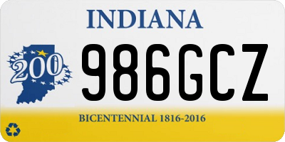 IN license plate 986GCZ