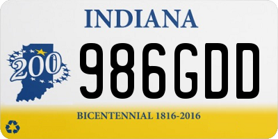 IN license plate 986GDD