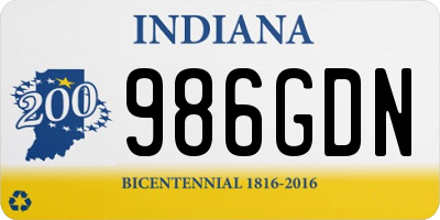 IN license plate 986GDN