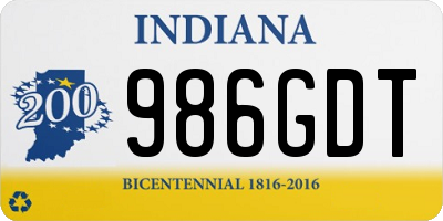 IN license plate 986GDT