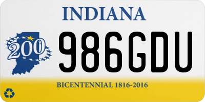 IN license plate 986GDU